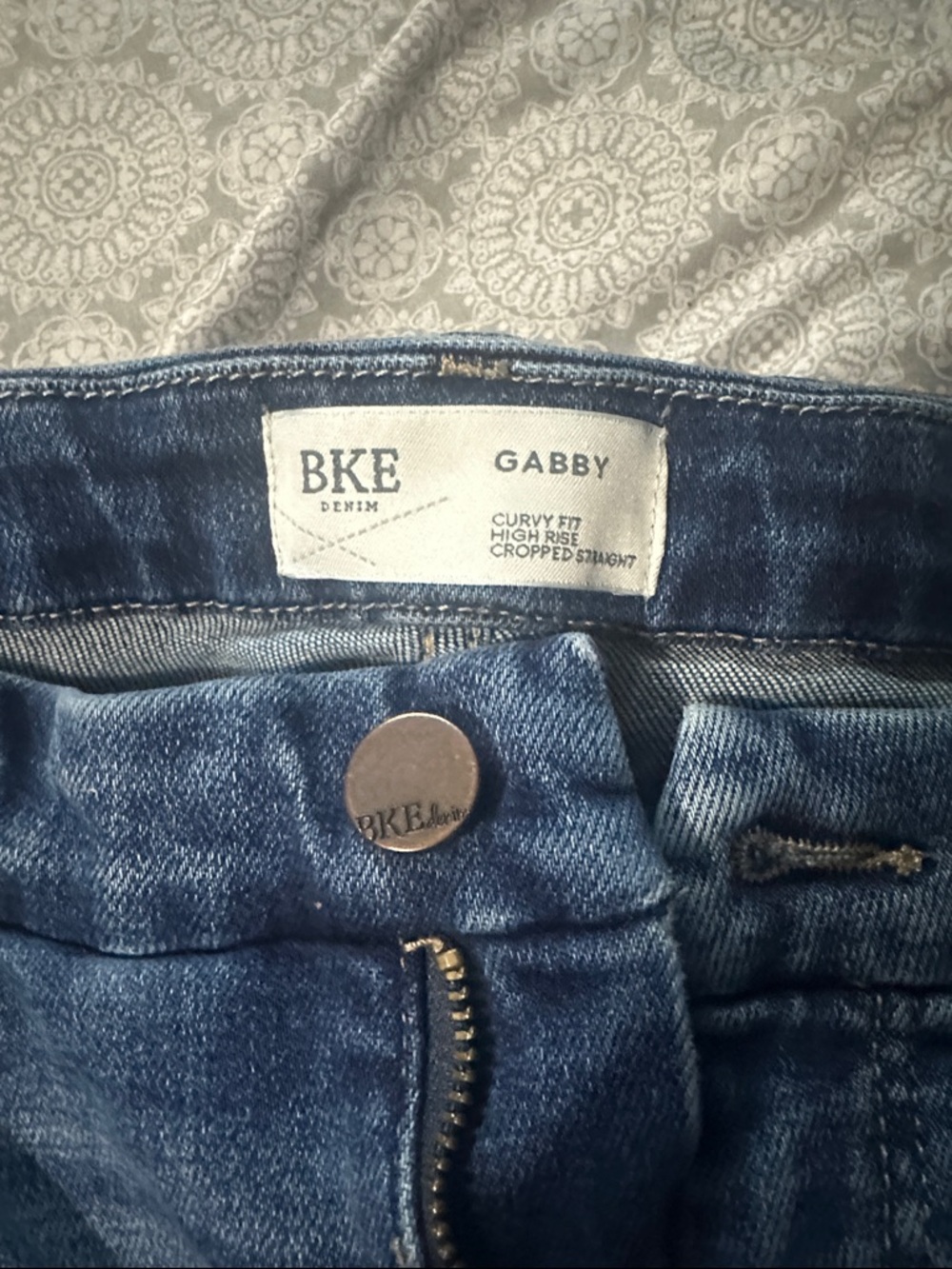 BKE Gabby High Rise Cropped Jeans - Indigo Blue